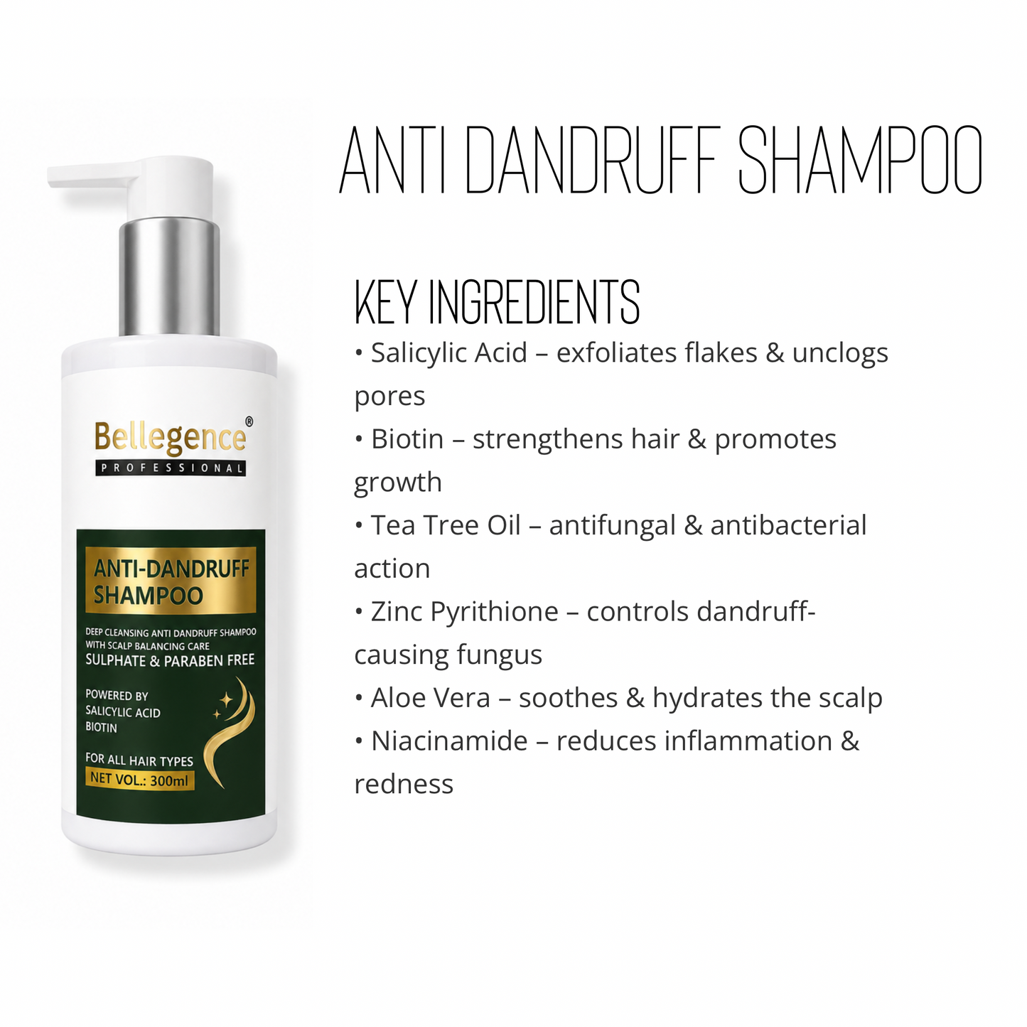 Bellegence Professional Anti Dandruff Shampoo (300ml)