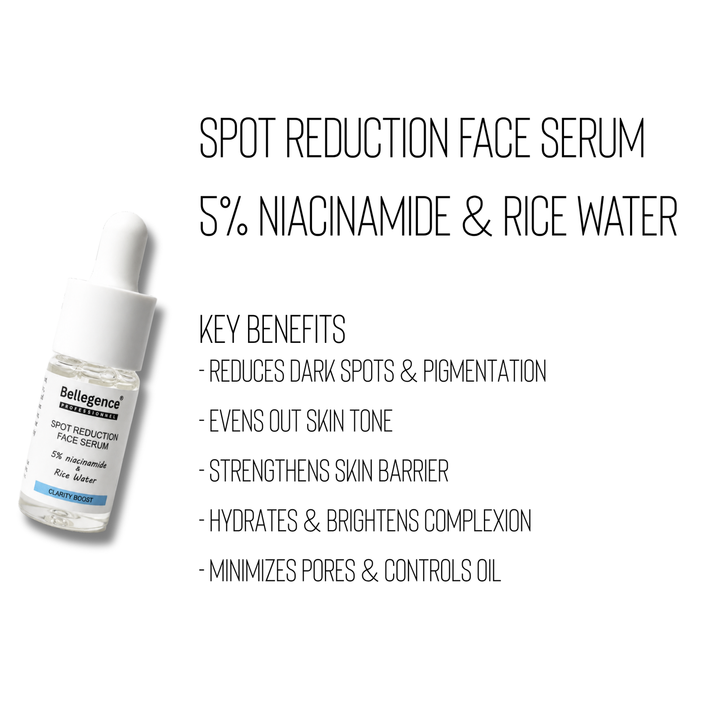 Spot reduction face serum 5% niacinamide and rice water ￼