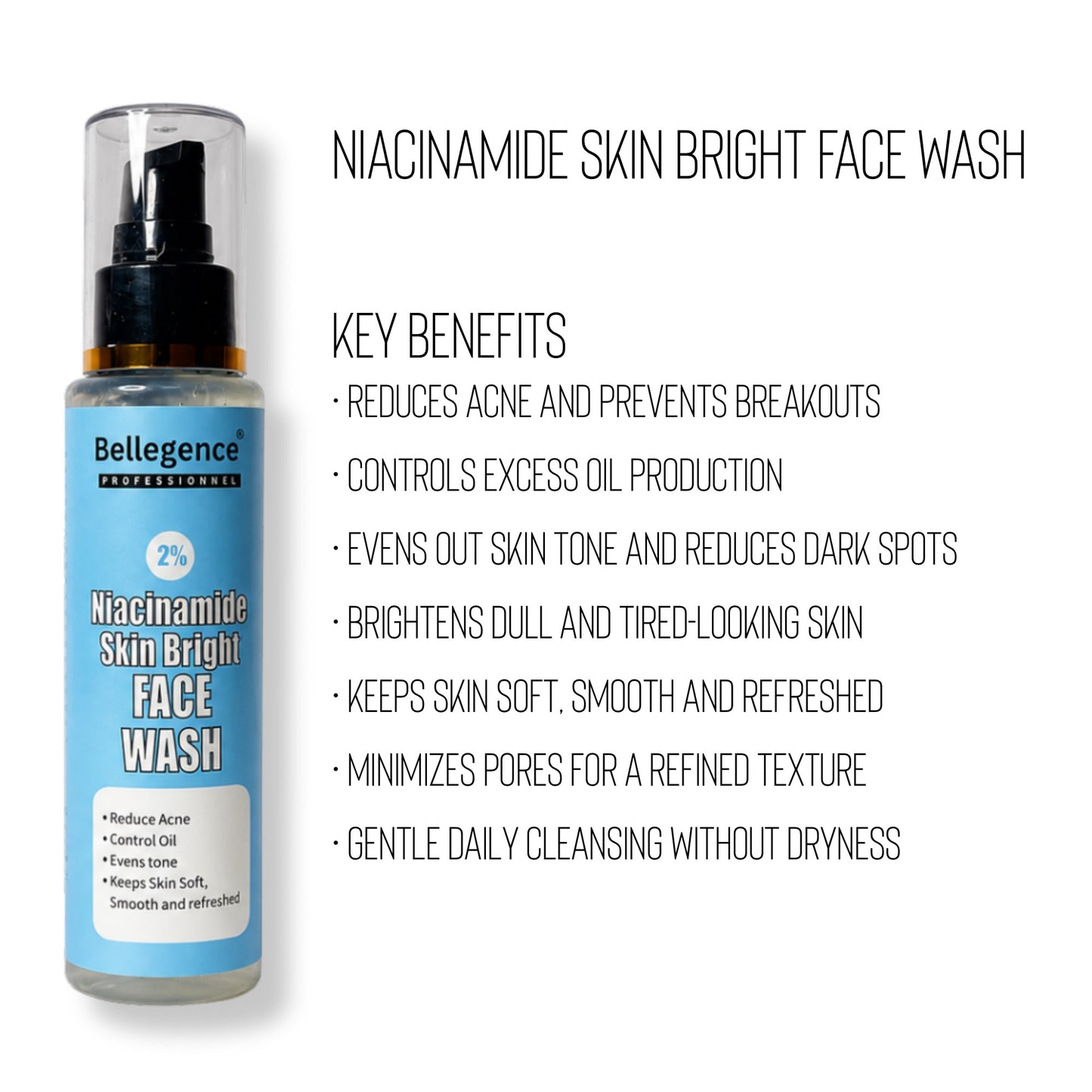Nianicamide skin bright face wash