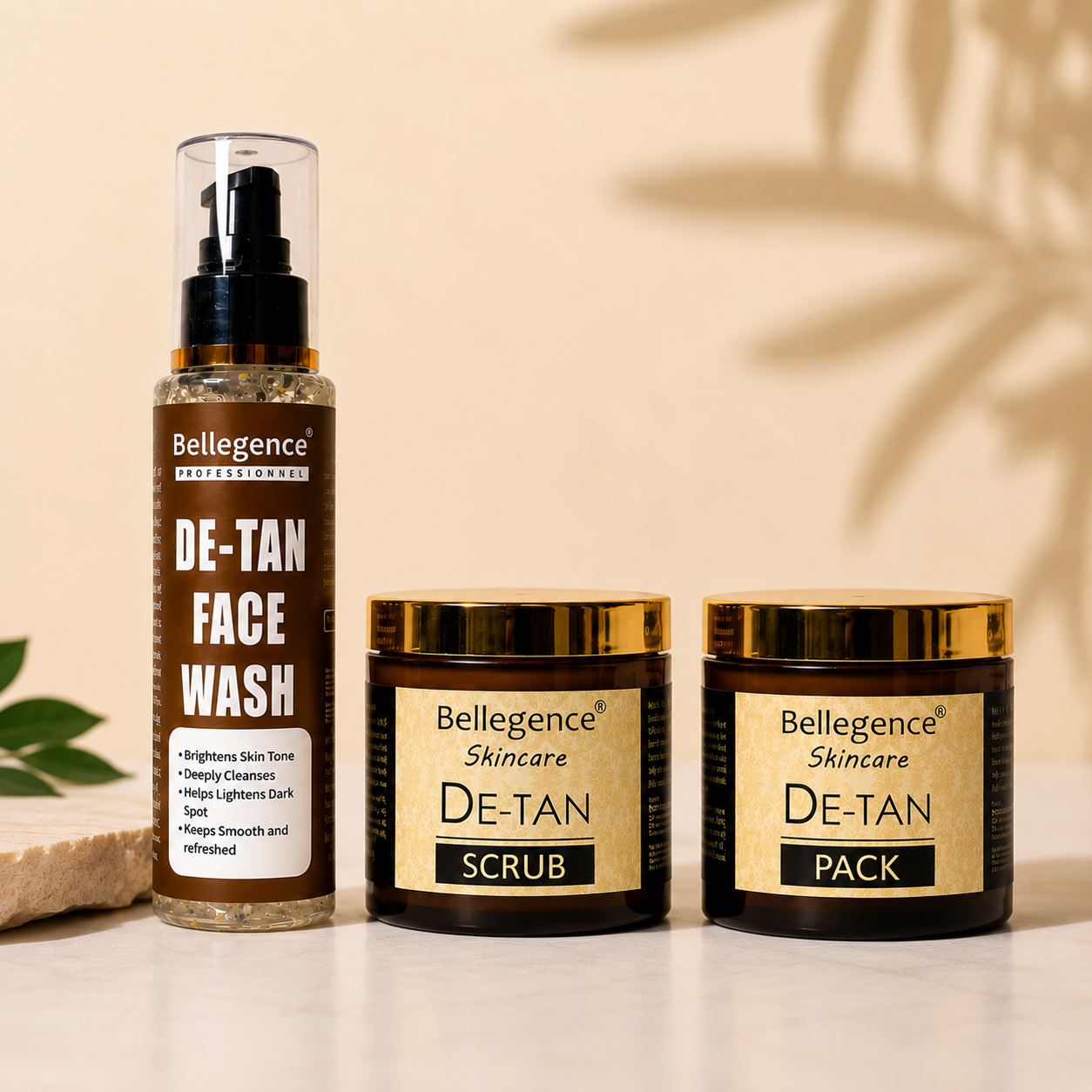 De-tan combo ( facewash, scrub, pack)