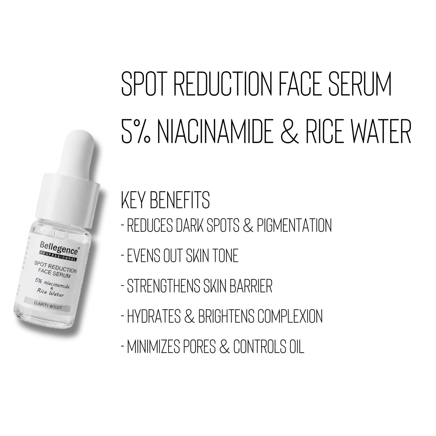 Spot reduction face serum 5% niacinamide and rice water ￼
