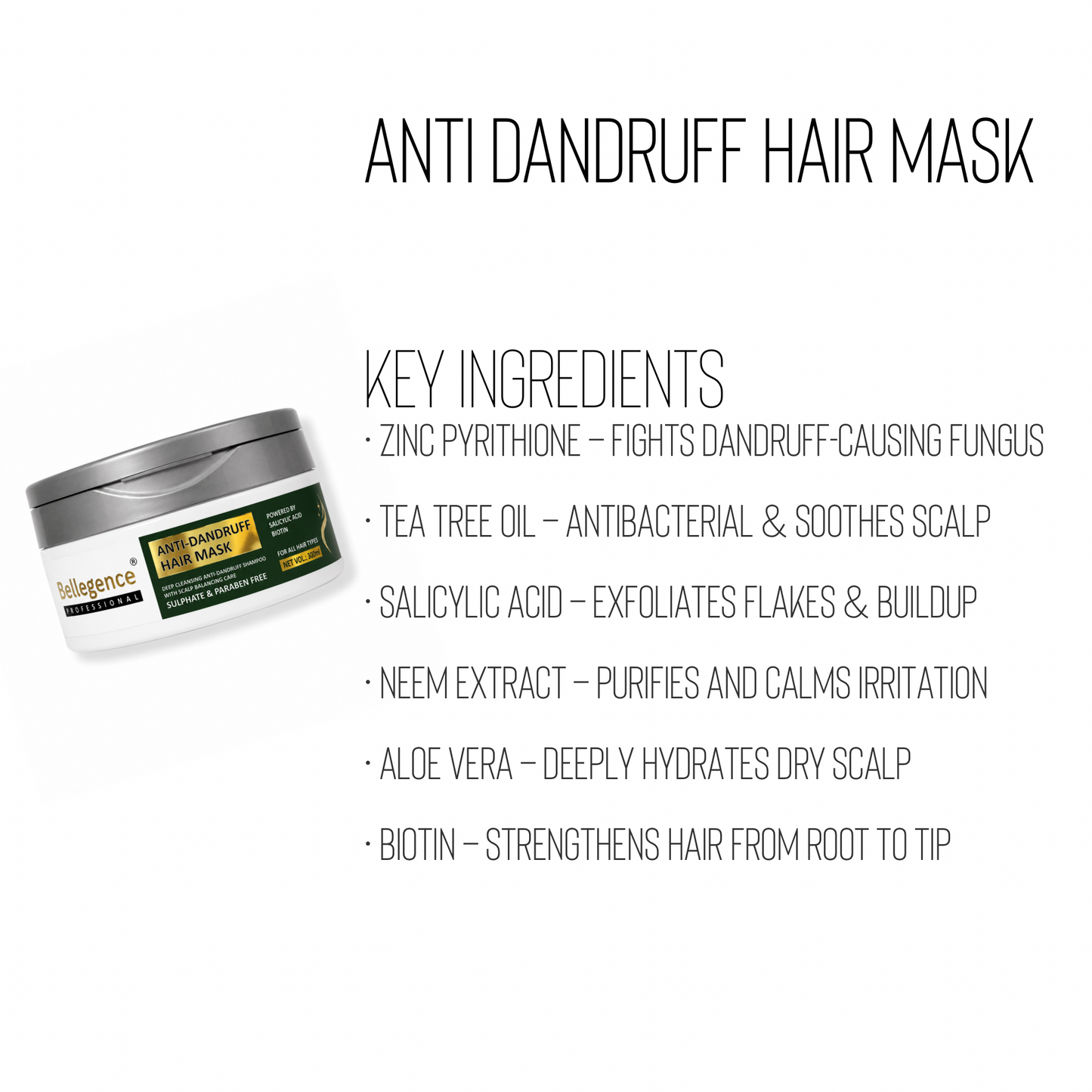 Bellegence Professional Anti Dandruff Hair Mask (300ml)