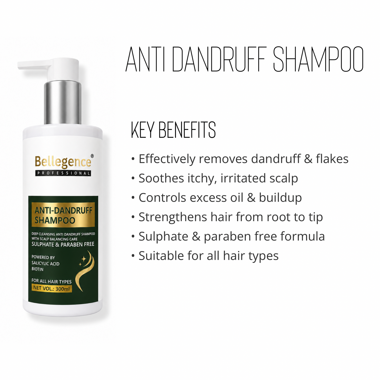 Bellegence Professional Anti Dandruff Shampoo (300ml)