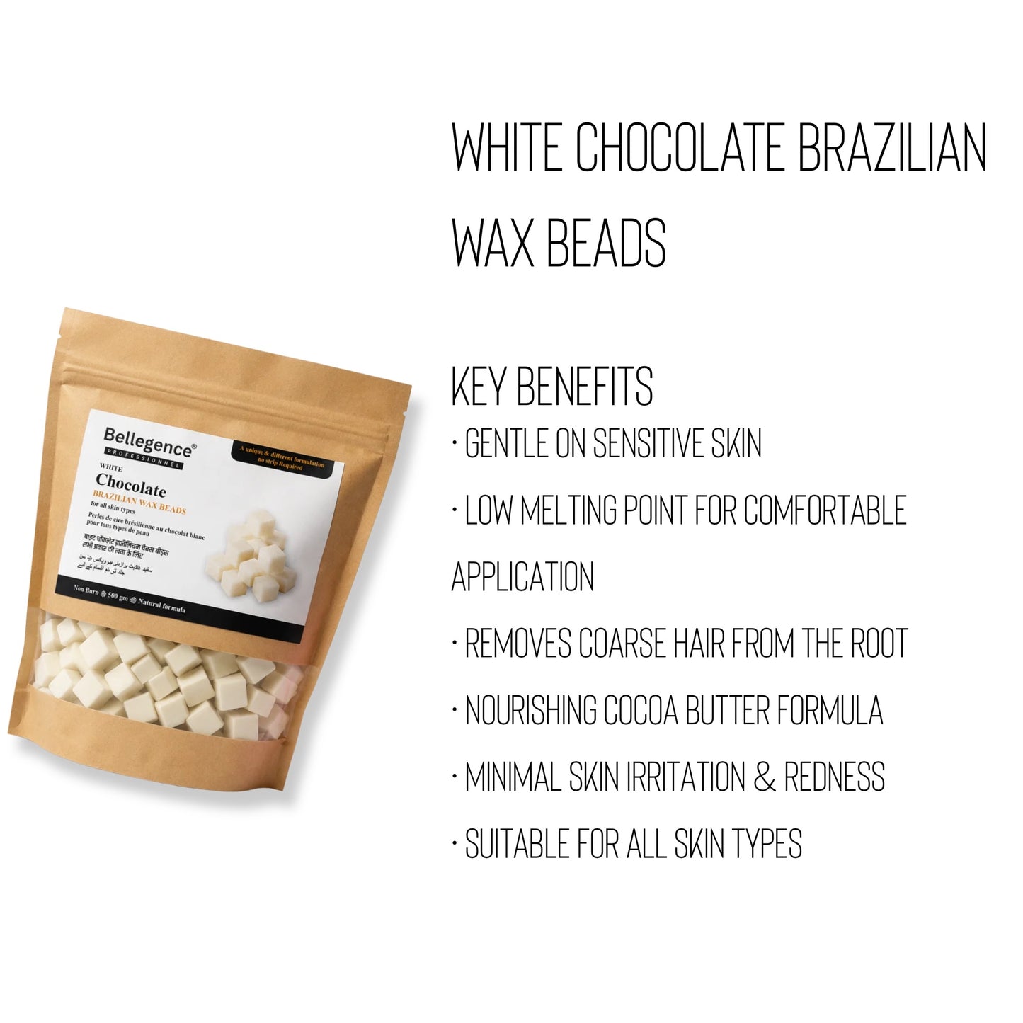 White chocolate Brazilian wax beads ￼